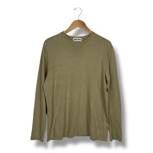 SEFR Clin Long Sleeve Crew T Shirt Cotton Herb Green M Minimalist Scandinavian